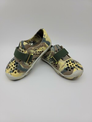 PLAE Green Yellow Camo Clog Strap Play Shoes Toddler Size US 116170-350 