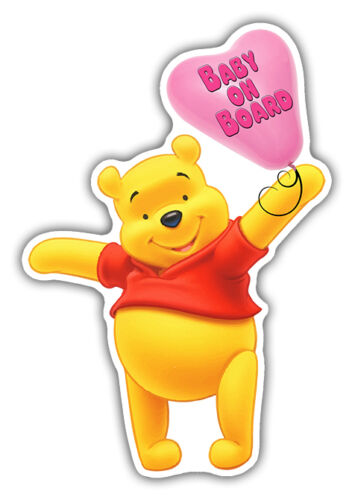 BABY ON BOARD STICKER WINNIE THE POOH BALLOON STICKER GIRL - Picture 1 of 1