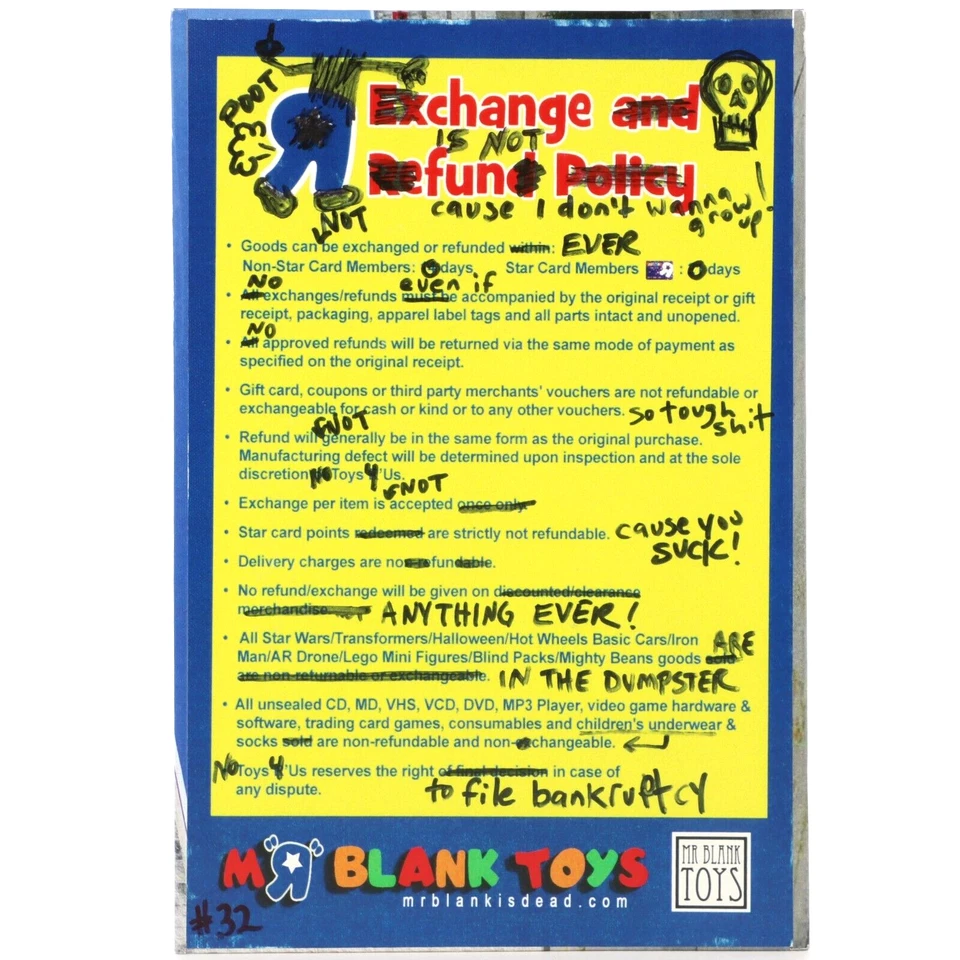 Toys R Us Going Out Of Business Figura de Acción Mr. Blank Toys Arte SDCC #32 Sellado Foto 3 de 4