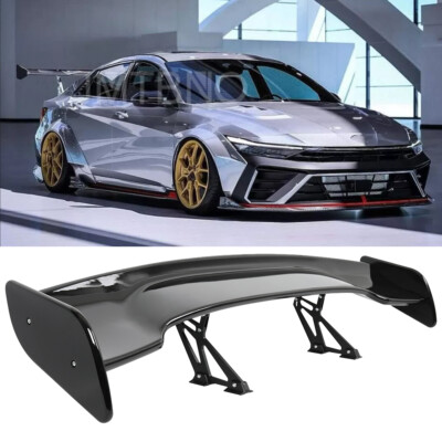 For HYUNDAI ELANTRA N 57'' Rear Trunk Spoiler Racing Wing GT-Style Glossy Black