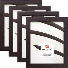 Craig Frames Essentials, 1" Modern Brazilian Walnut Brown Picture Frame 4-Pack
