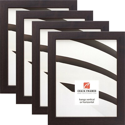 Craig Frames Essentials, 1'' Modern Brazilian Walnut Brown Picture Frame 4-Pack