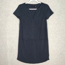 Tahari Dress XS Navy Shift Flowy Soft Nautical Capsule Career Church Casual