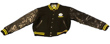 GIII Carl Banks Pittsburg Steelers NFL Football Leather Chalk Stripe Jacket M