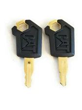 2 Cat Caterpillar Logo Heavy Equipment Ignition Keys Dozer, Excavator, Crawler