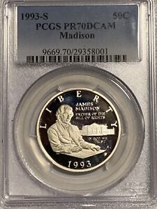 Madison Modern Commemorative Silver Dollar Proof 1993-S $1 Bill of Rights J