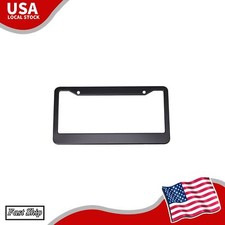 Black License Plate Cover Frame Stainless Steel Universal Fit Sglpcbm01