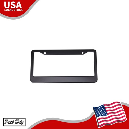 Black License Plate Cover Frame Stainless Steel Universal Fit SGLPCBM01