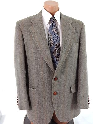 DEREK RAYNE Carmel By The Sea Herren Brown Tweed Kamel Haar Sport Mantel 42R