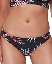 Bar III Floral-Print Hipster Bikini Bottoms - M - Black