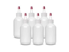 6 Pack 2oz Plastic Squeeze Bottles for Condiments Glues Paints Crafts Sauce