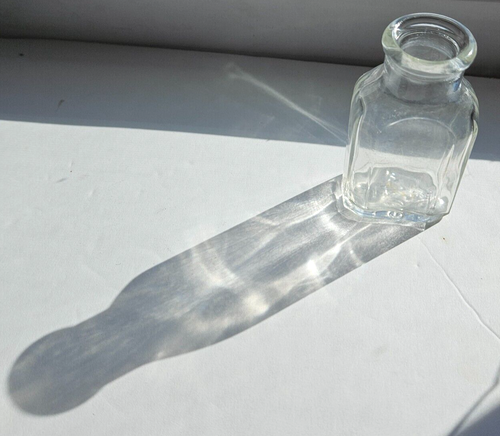Botella de medicina boticario transparente antigua farmacia farmacéutico gótico malvado años 1890 - Imagen 2 de 11