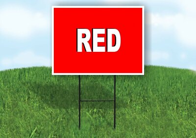 WORD RED SIGN Yard Sign with Stand LAWN SIGN
