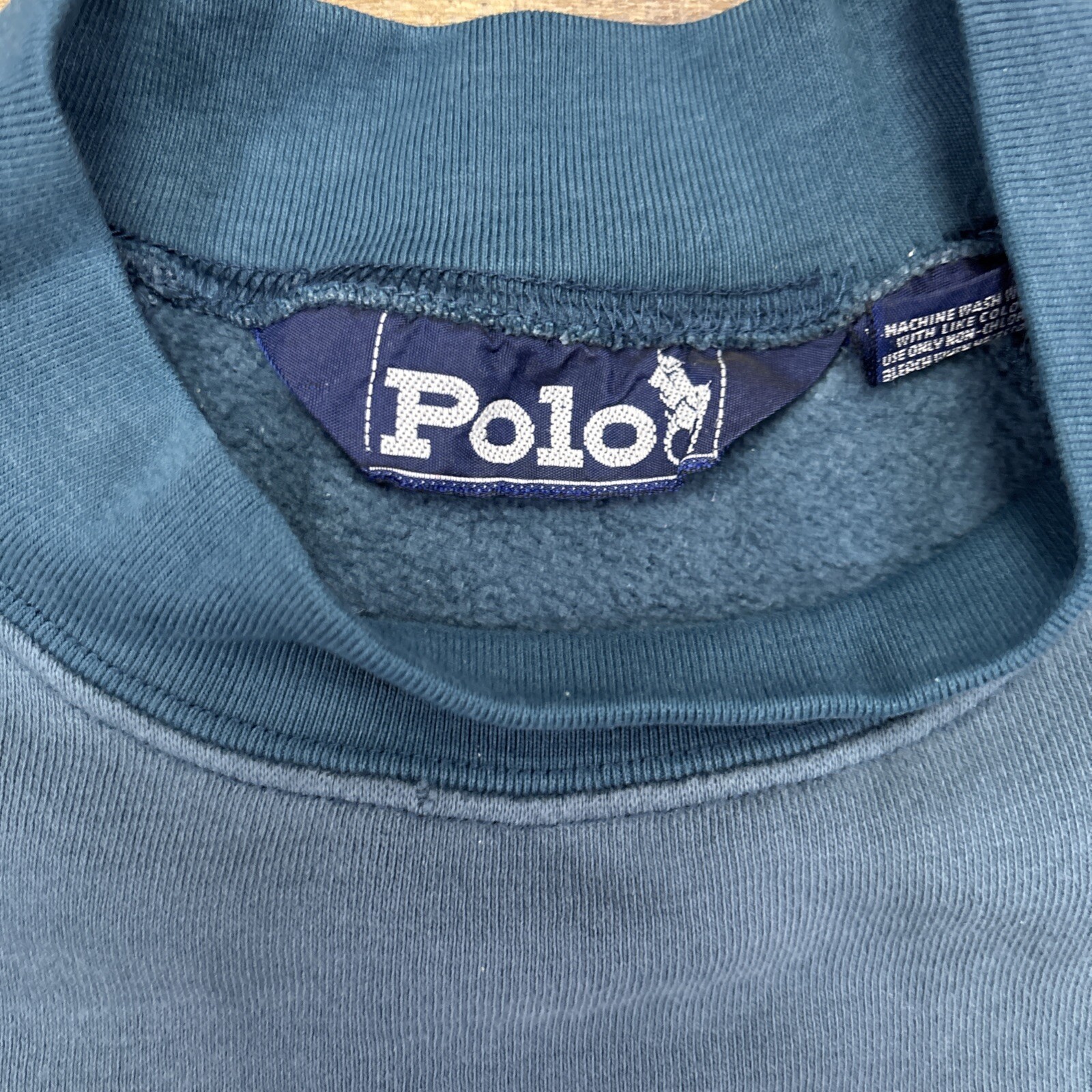 Felpa Polo Ralph Lauren Vintage Unisex L Turchese Girocollo Pony Logo anni 90