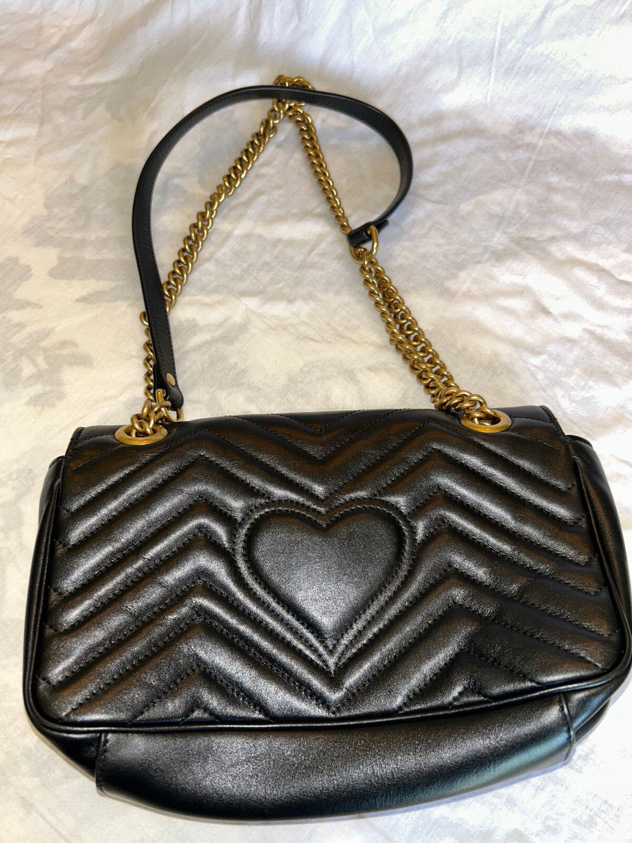 Gucci GG black matelassé chevron small shoulder bag black | eBay
