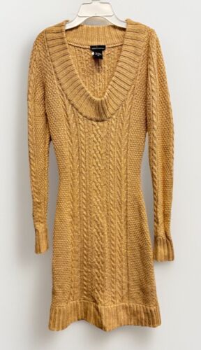 Moda International VS Pulloverkleid mit Zopfmuster Wollmischung Gr. XS braun