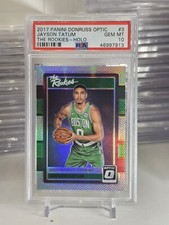 📈 2017 Donruss Optic JAYSON TATUM The Rookies #3 Silver Holo Prizm PSA 10 🔥RC