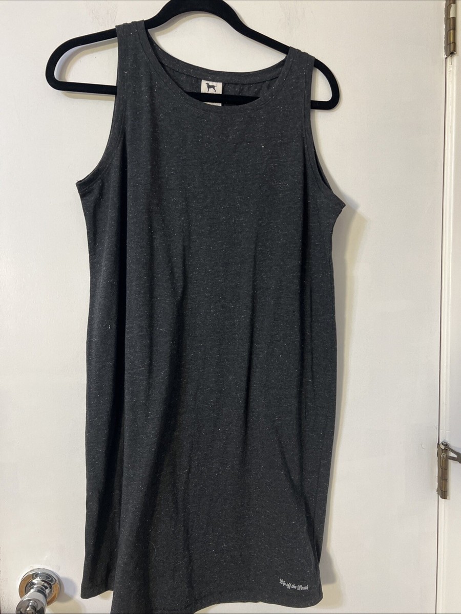 The Black Dog Brand  Life Off The Leash M Knit Tank Dress T Shirt Gray Travel
