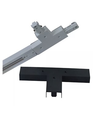 Track Lighting T-Connector Join 3 Tracks & Black Cover PROJECT SOURCE #0650135