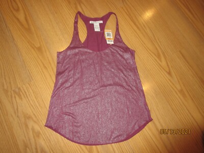 New! American Rag Cie Women's Sleeveless Shiney Maroon Tank Top Sz S, NWT