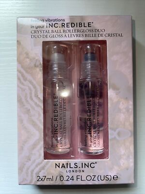INC.REDIBLE Crystal Ball Rollergloss Duo Lip Gloss Nails, Inc. London .24oz NIB