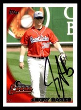 Jerry Sands signed auto 2010 Topps Pro Debut #408 card Great Lakes Loons