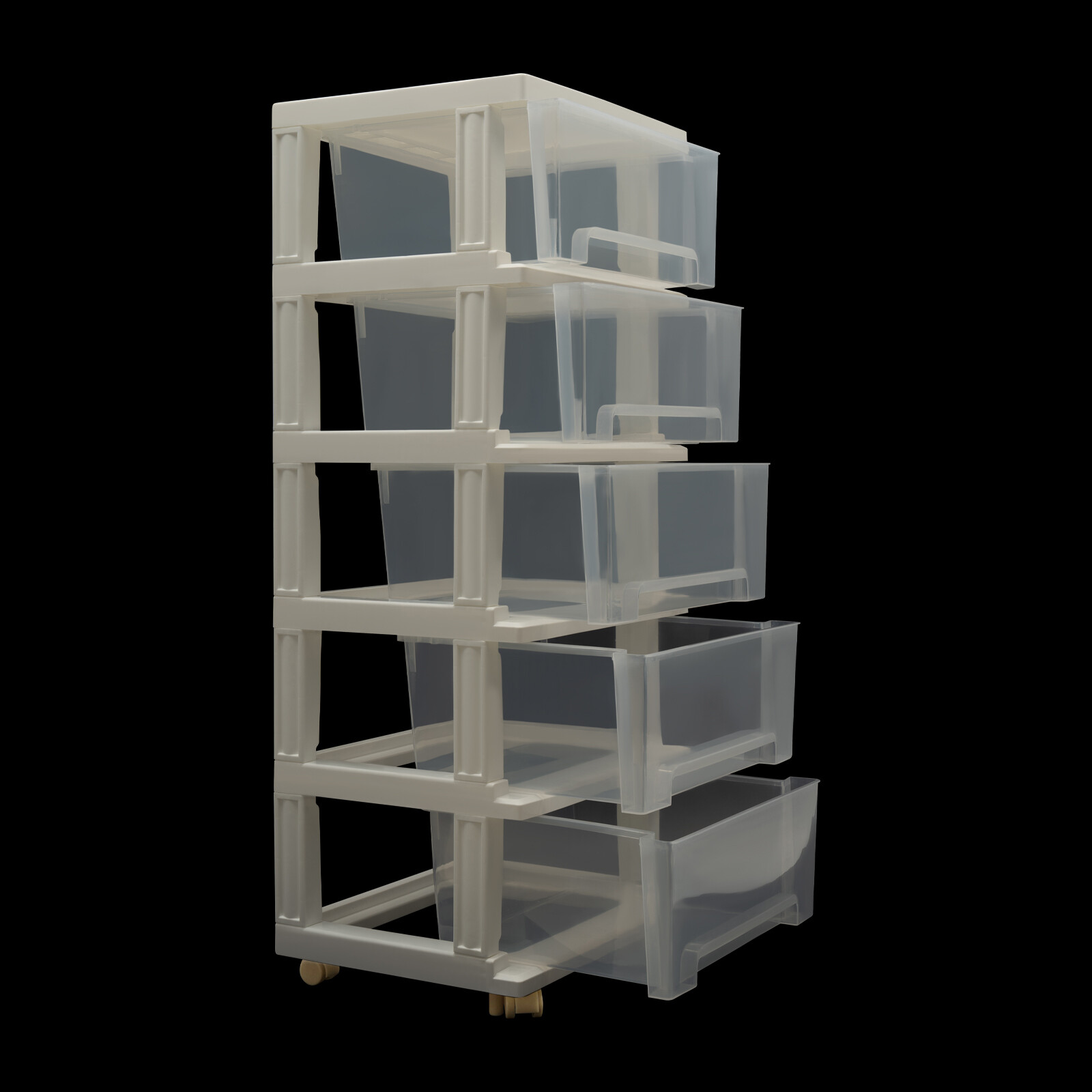 Large 5Drawer Desktop Organizer with Open Tray Top,Plastic Storage