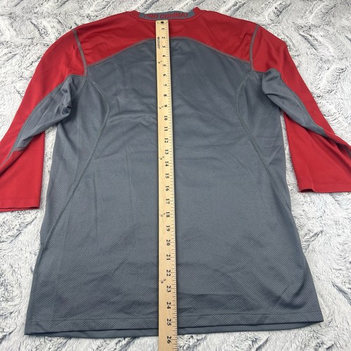 Nike Pro Swingman Ken Griffey Jr. 3/4 Sleeve Red Gray Men’s Medium 484414-067 - Picture 12 of 15