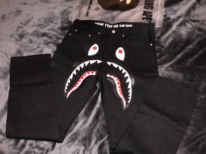 black bape jeans