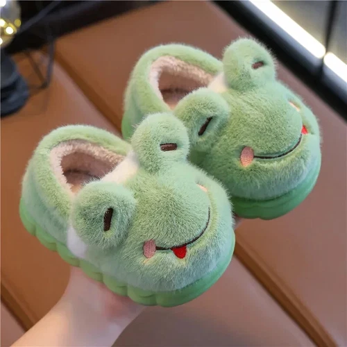 Baby warme Baumwollschuhe neu Jungen Mädchen Cartoon rutschfeste weiche Sohle Plüsch Hausschuhe - Bild 19 von 25