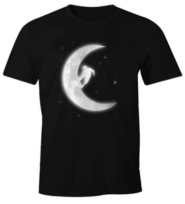 Herren T-Shirt Skate in the Moon Skateboard Half-Pipe Skater Fun-Shirt
