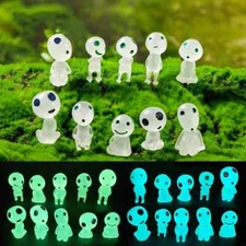 10Pcs Luminous Elves Mini Figures Fish Tank Decor Kodama Glow in the Dark Figure