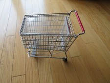VINTAGE shopping cart, chrome w/baby seat/lidded planter DREAM KEEPER orig.box