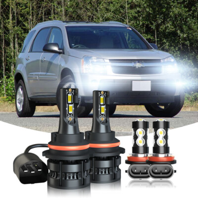 For Chevrolet Equinox 2005-2009 LED Headlight + Fog Light Bulbs Kit 9007+H11