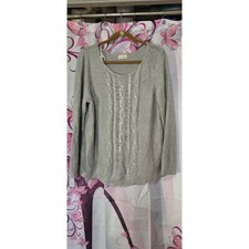 Maison Jules 2XL Silver Metallic Textured Sweater Soft Girl Romantic Core
