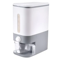 RubtLamp Gray Rice Dispenser 22.5-25 Lbs Food Storage Container with Lid & Scoop