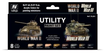 brandneu Vallejo Farb-Set, World War II & War III  Model Color & Wash  70201