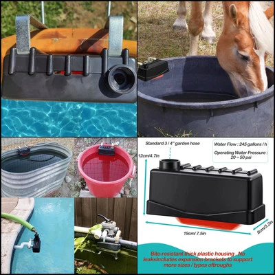 DREDQCCO Water Trough Float Valve Controlled for Stock Tanks and Livestock Stock...