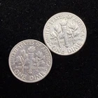 90% Silver - 1964 Roosevelt Dime - 2 Dimes - Last Year of Silver - 17-10