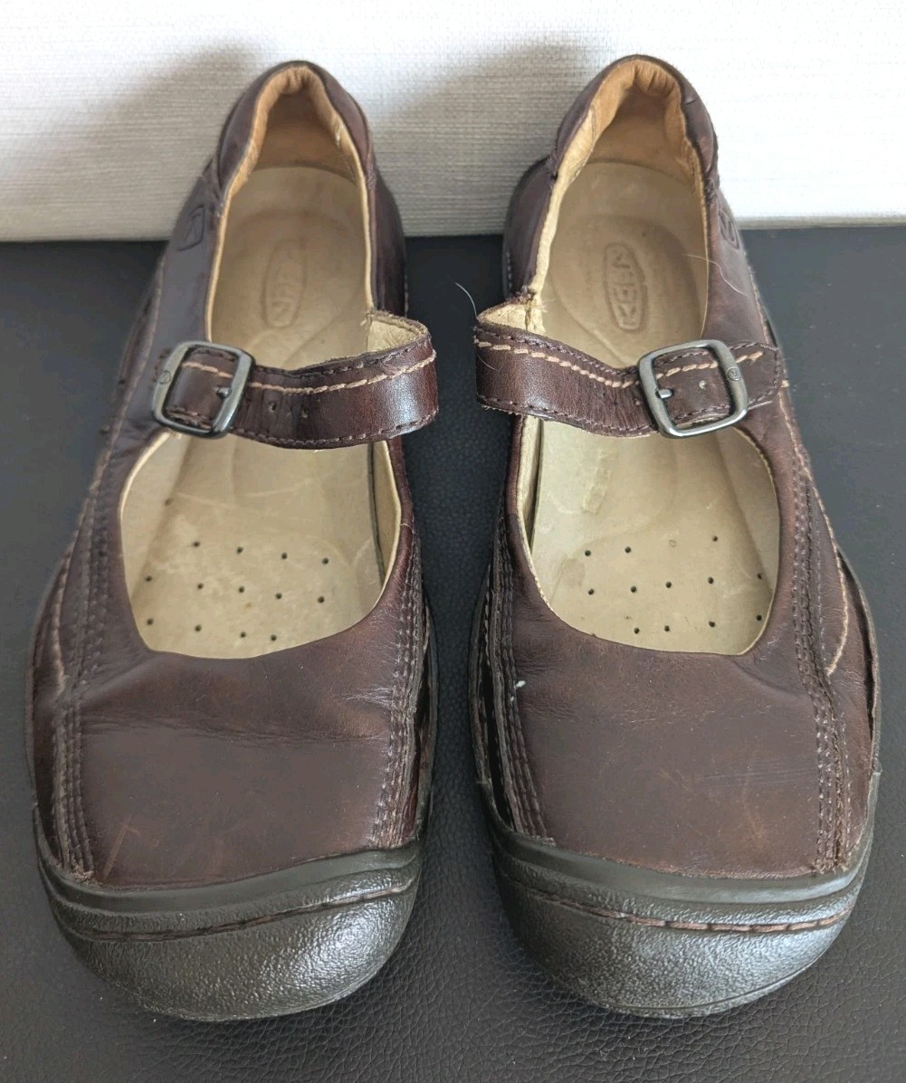 Scarpe Keen Mary Jane con cinturino fibbia donna 8 ballerine in pelle marrone 53011 POSL