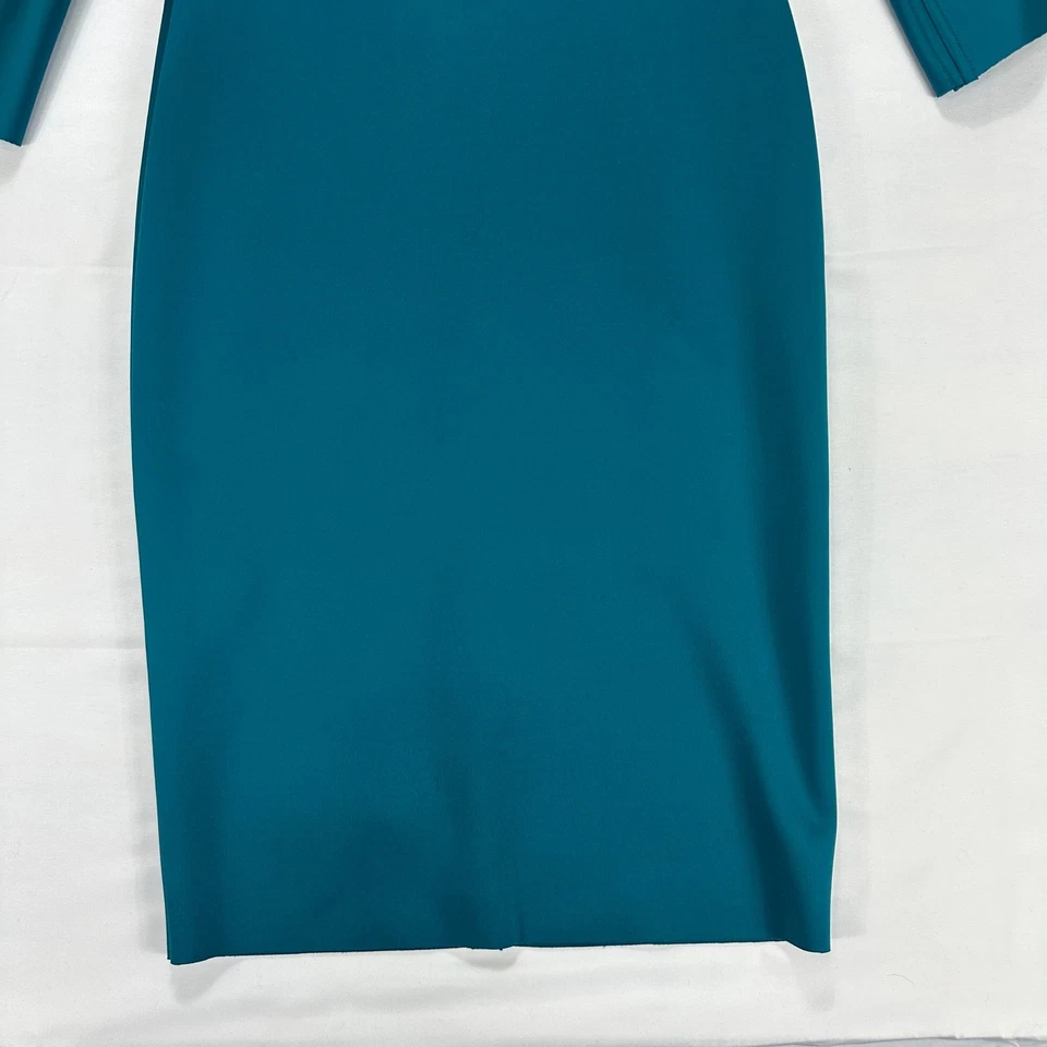 Black Halo Eve Women's Teal Off Shoulder Bell Sleeve Sheath Dress Size 4 - Image 2 of 4