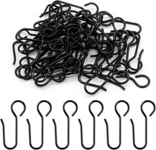 60Pcs Metal Curtain Track Hooks S-Shaped Small Ceiling Curtain Track Hooks Sh...