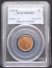 1939 D 1 CENT - MS 67 RD - PCGS