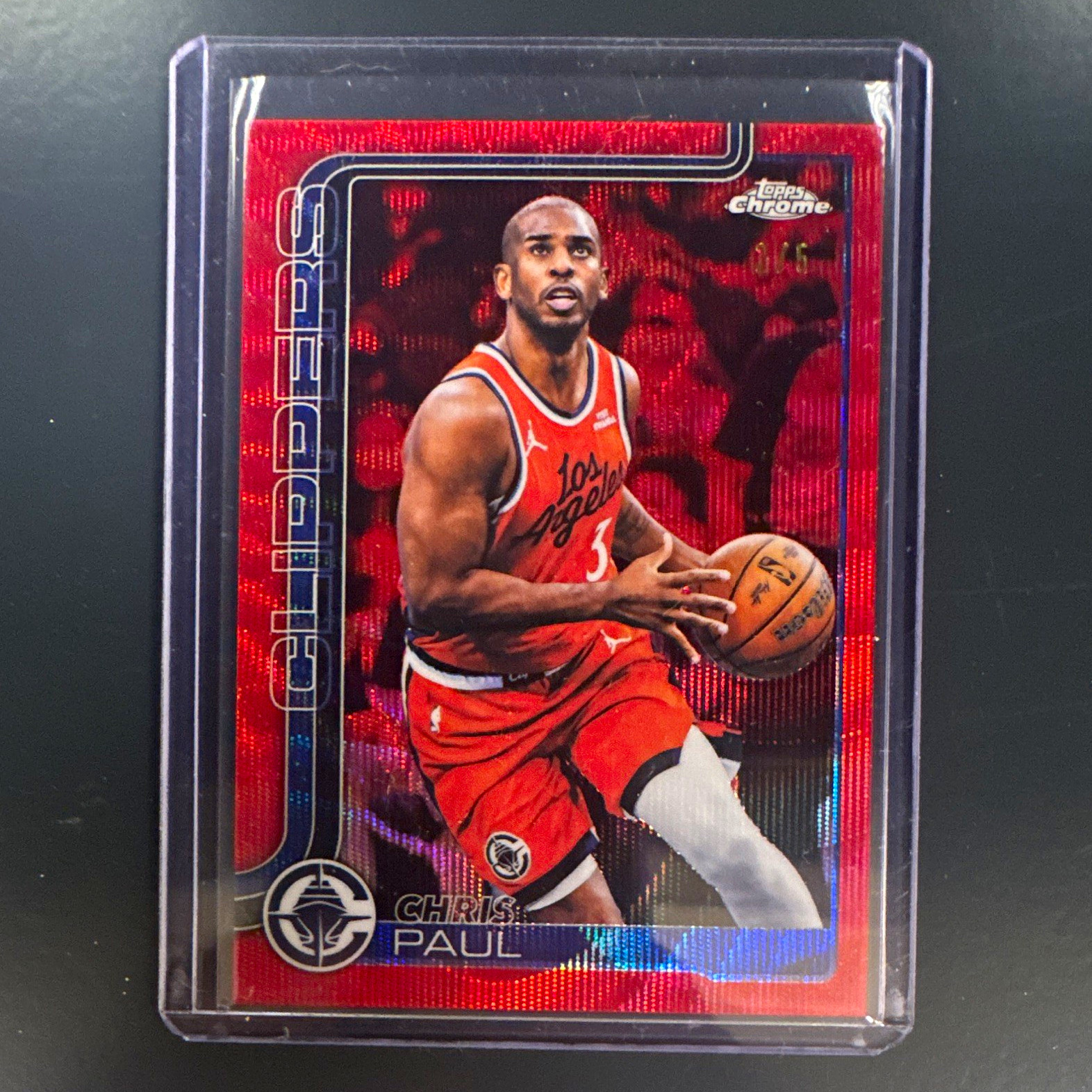 Topps Chrome 2025-26 Chris Paul Red Refractor 2/5 #83 Los Angeles Clippers