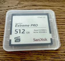 SanDisk 512GB CFast 2.0 Extreme Pro Memory Card