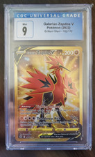 GALARIAN ZAPDOS V Brilliant Stars Holo Rare #182 CGC 9 Pokemon