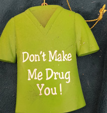 Green Hanging Ornament Shirt Shape Solid Patt...