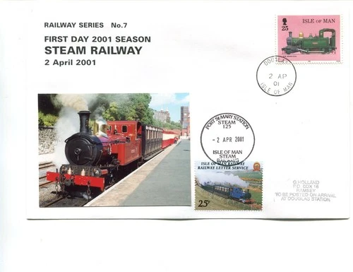 Isle of Man 2001 First day Steam railway cover