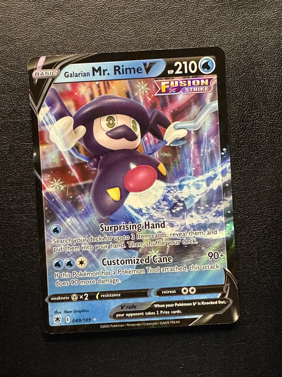 Galarian Mr. Rime V 49/189 Astral Radiance Holo Rare V NM