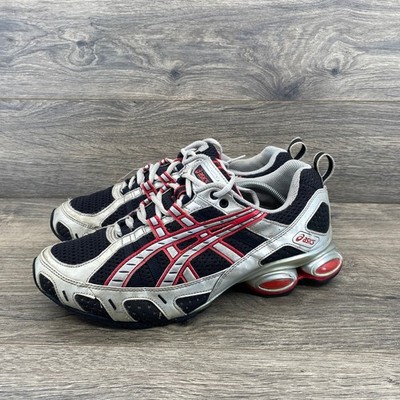 Asics Gel-FX2 Running Shoes Mens 9 Silver Black Red Y2K Tech Runner F220208
